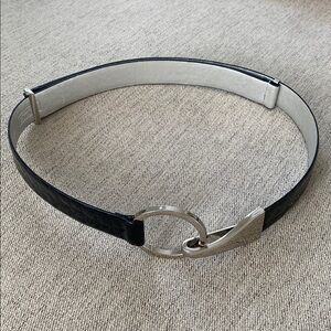 WCM Black Leather and Silver Women's Belt